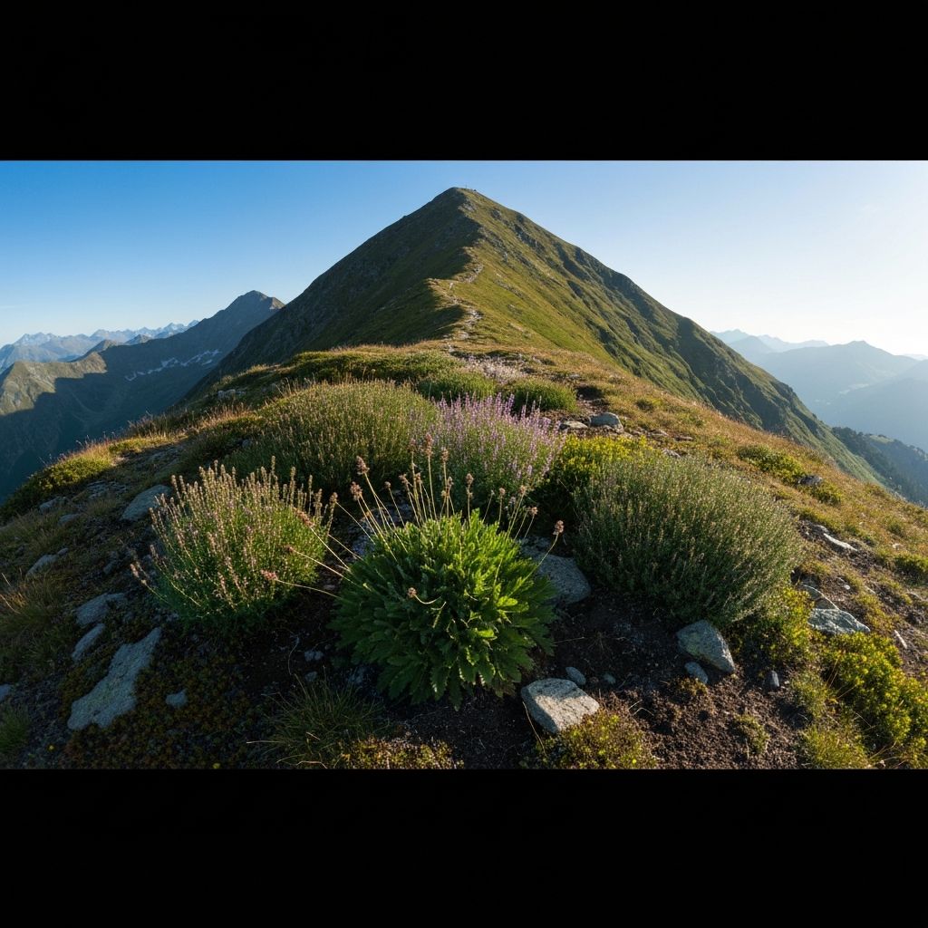 Alpine Peak Natural Herbs in Sunlight